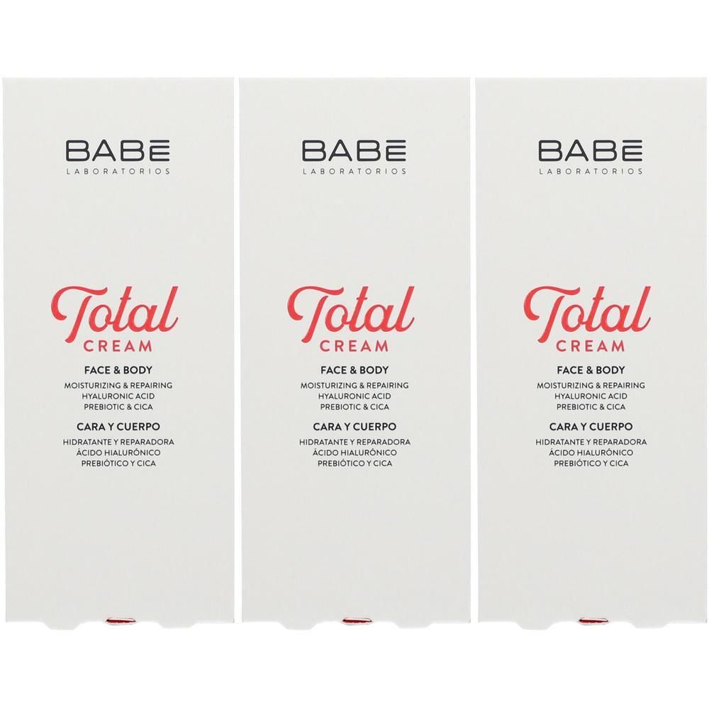 Drie verpakkingen BABÉ Total Cream Face & Body. Hydraterend en herstellend.