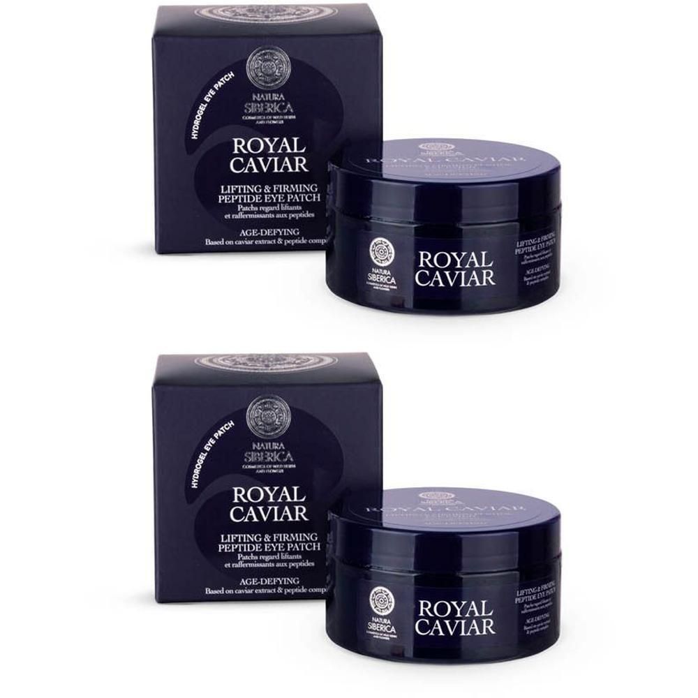 Deux pots et boîtes de Royal Caviar Lifting & Firming Peptide Eye Patches.
