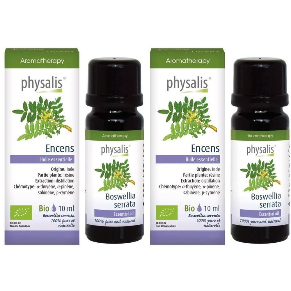 Huile essentielle de Boswellia serrata Physalis, flacon de 10 ml. Certifiée Bio.