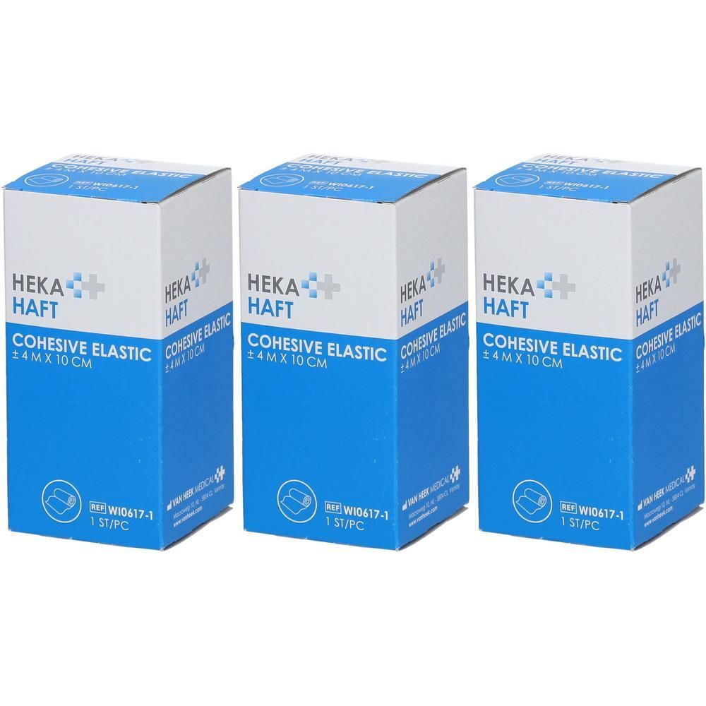 Drie dozen Heka Haft Cohesive Elastic verband, 4 m x 10 cm.