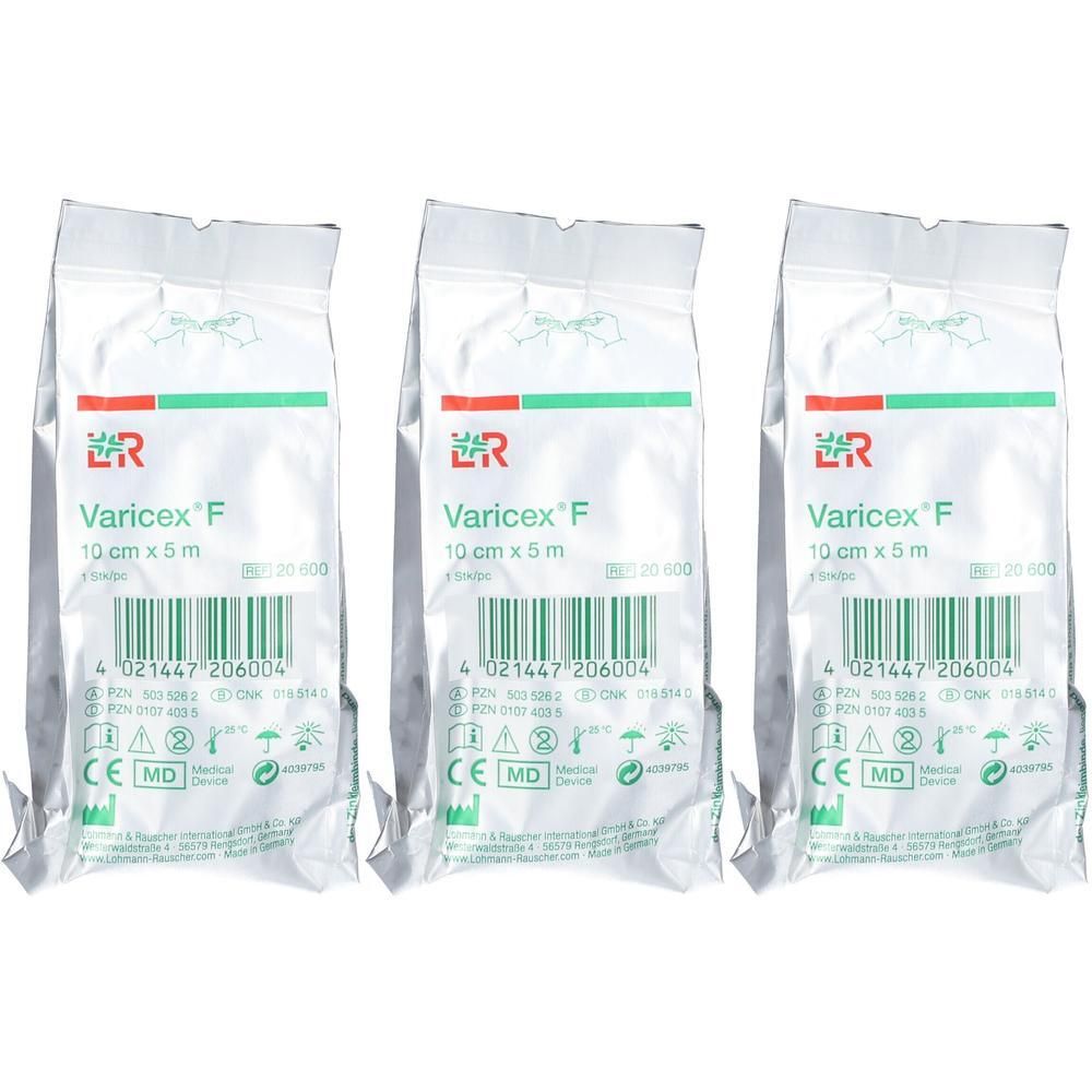 Trois compresses stériles de 10 cm x 5 m chacune, dans des sachets scellés.