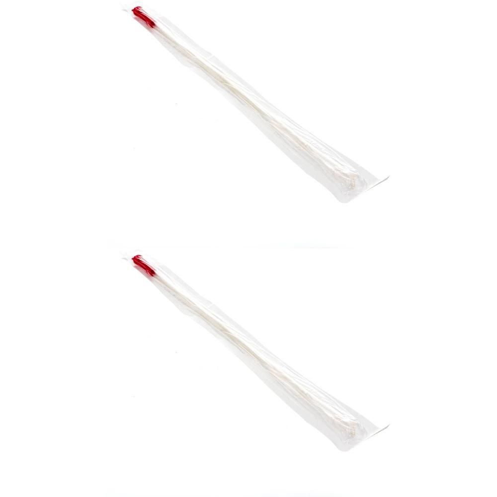 Twee steriele Tiemann urethrale sondes in individuele verpakking, met rode punt.