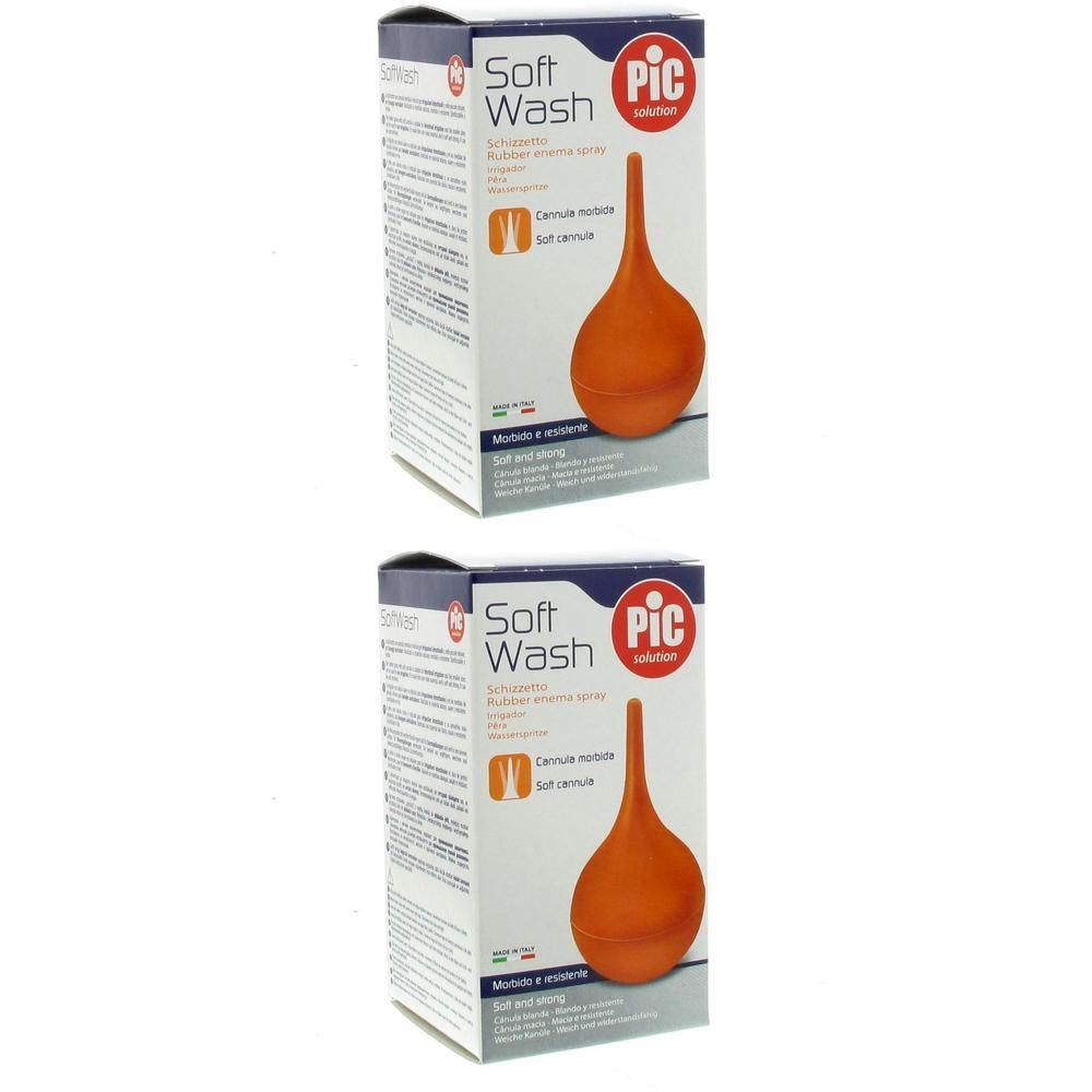 Wolf Soft Wash Rubberen klysmaspuit met canule, oranje.