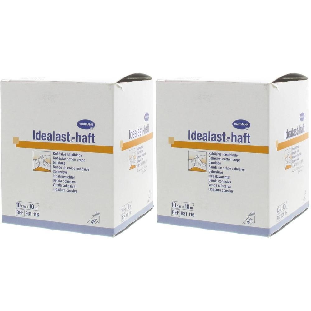 Deux paquets de bandage Hartmann Idealast-Haft, 10cm x 10m.