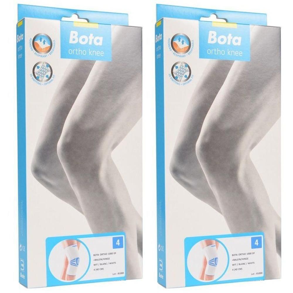 Deux paquets de genouillères Bota Ortho, blanches, taille 4.
