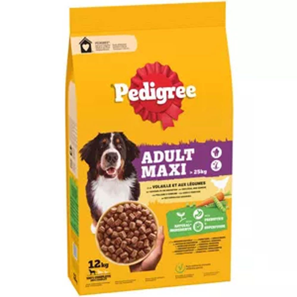 Pedigree Adult Maxi hondenvoer gevogelte en groenten, 12 kg.