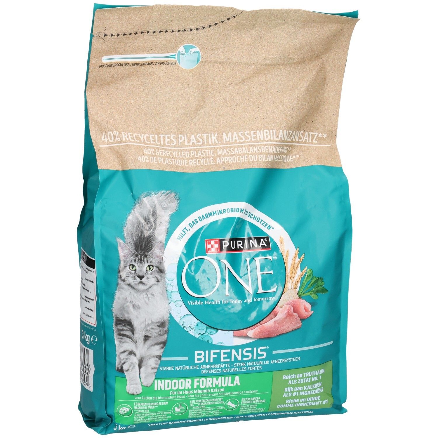 Nourriture pour chat Purina ONE BIFENSIS Indoor Formula, sac de 3kg.