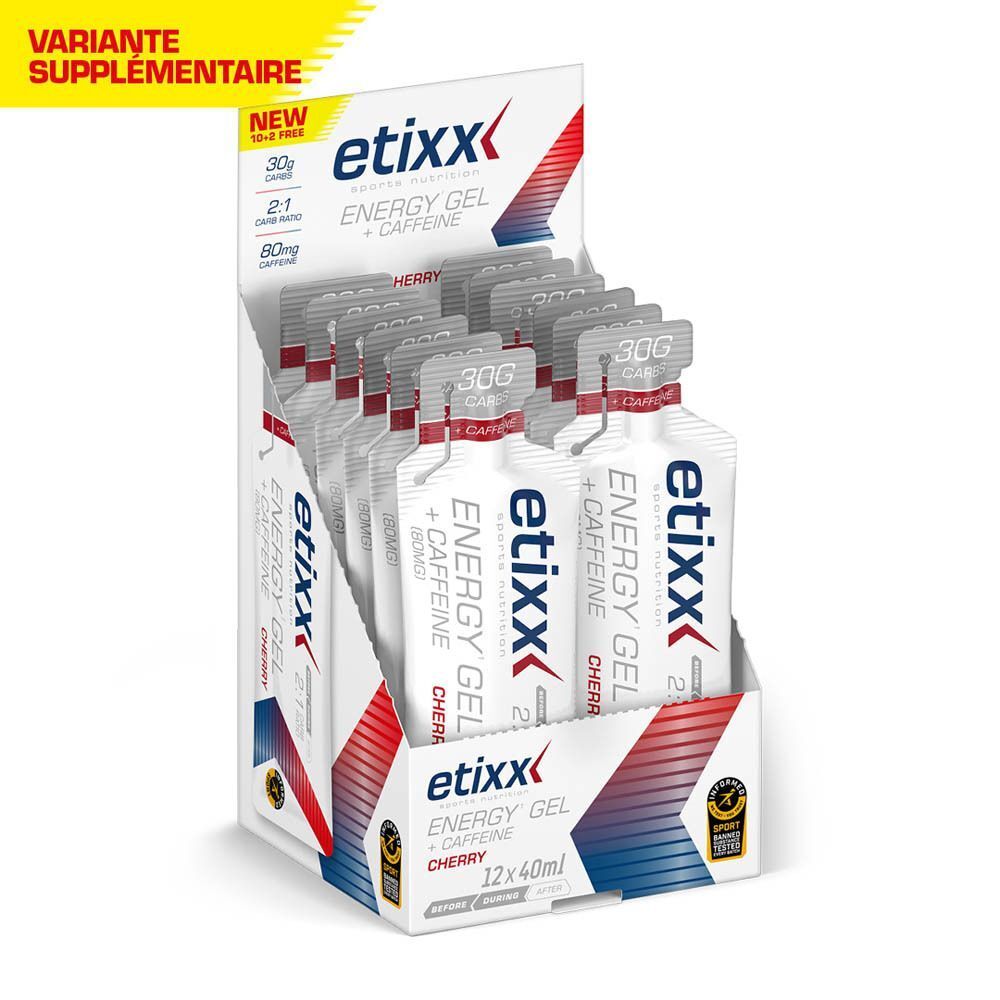 Présentoir d'Etixx Energy Gel Caféine-Cerise, 12x40ml.