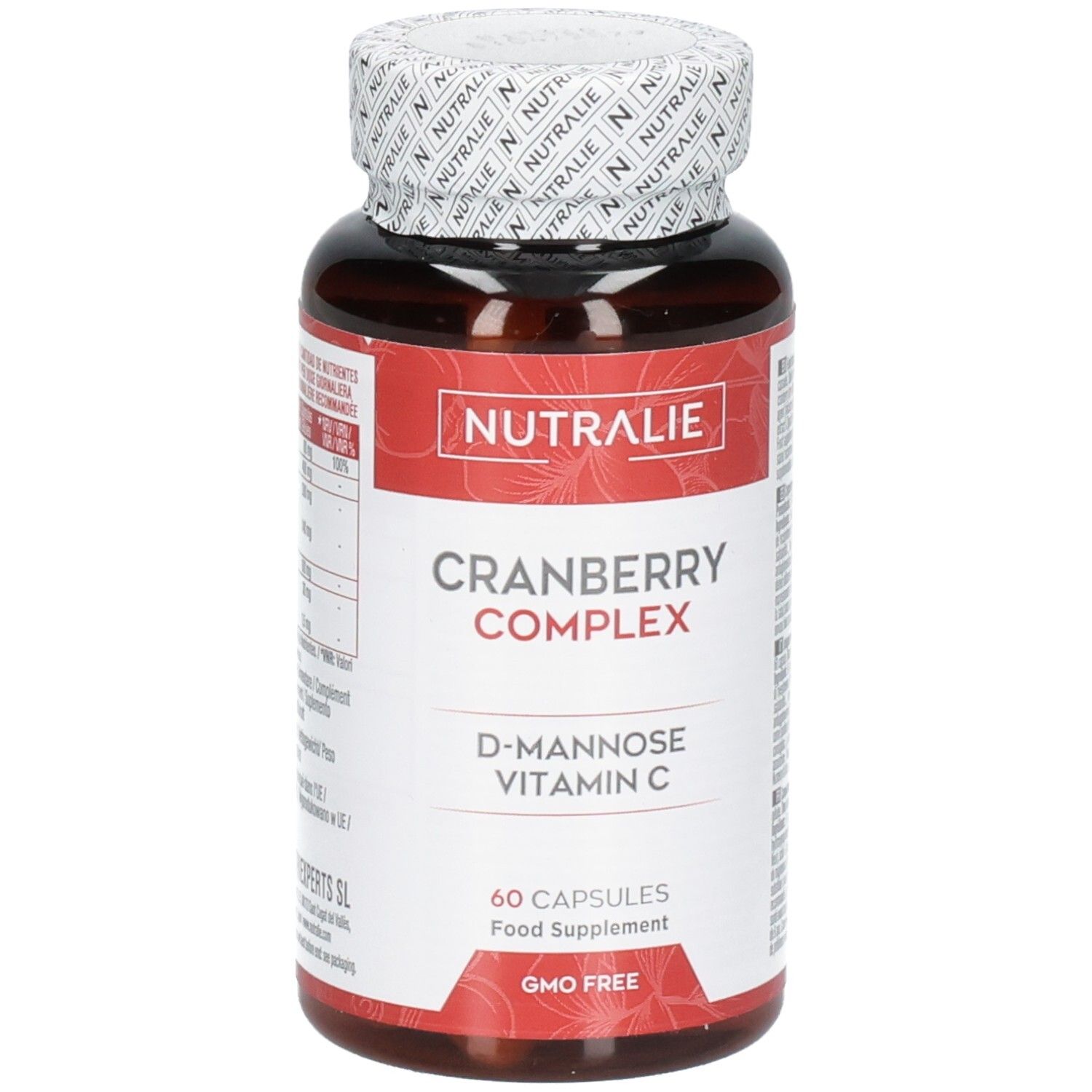 Gélules Nutralie Cranberry Complex avec D-Mannose et Vitamine C, 60 gélules.