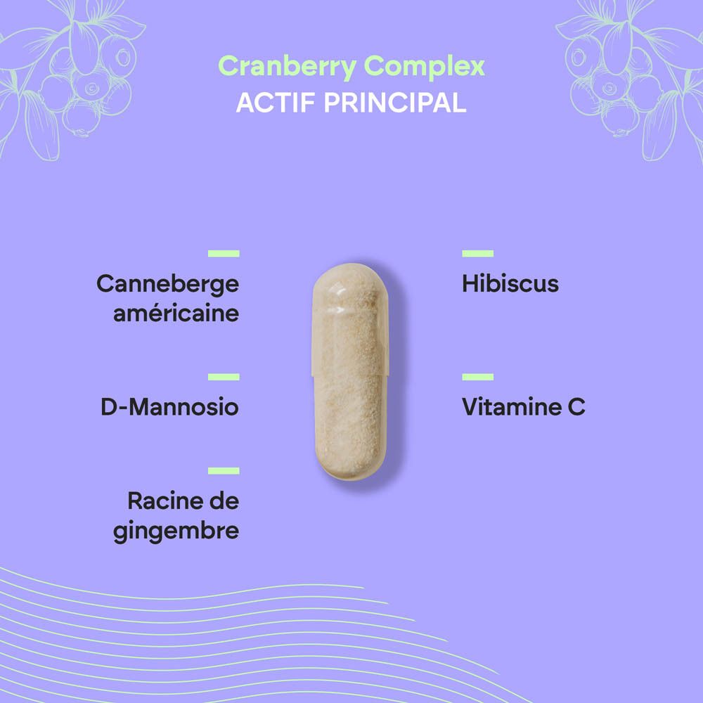 Gélules Nutralie Cranberry Complex avec D-Mannose et Vitamine C, 60 gélules.