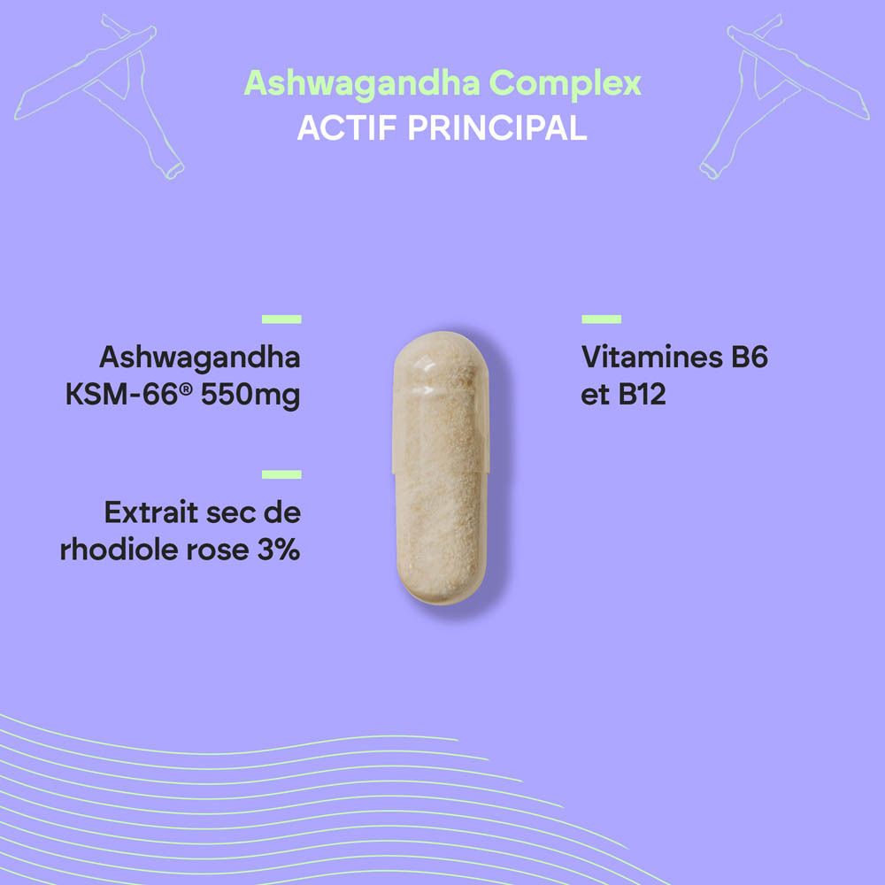 Nutralie Ashwagandha Complex: KSM-66, l'extrait de racine d'Ashwagandha le plus étudié cliniquement au monde.