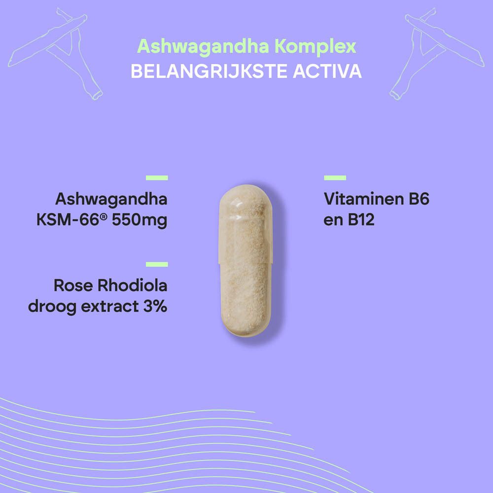 Nutralie Ashwagandha Complex: KSM-66, 's werelds meest klinisch onderzochte Ashwagandha-wortelextract.