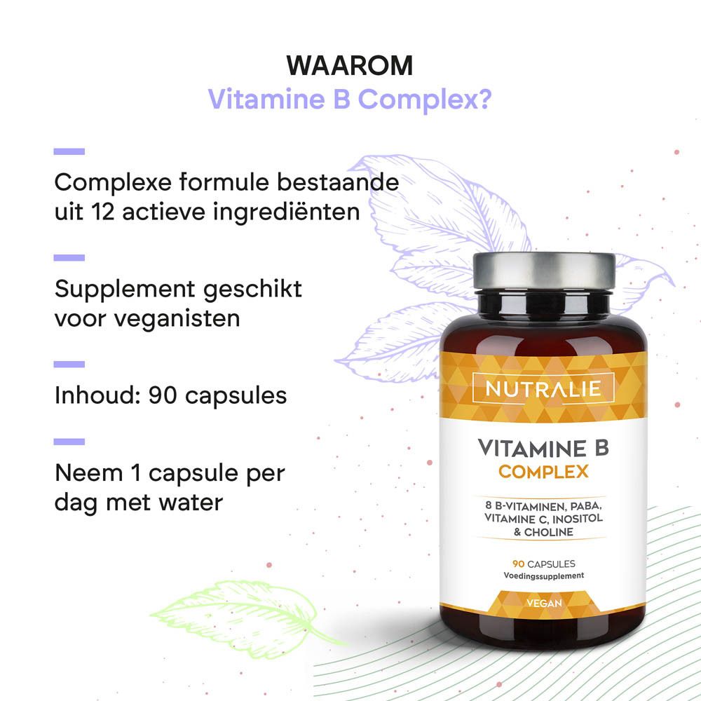 Nutralie Vitamine B Complex zijkant met ingrediënten.