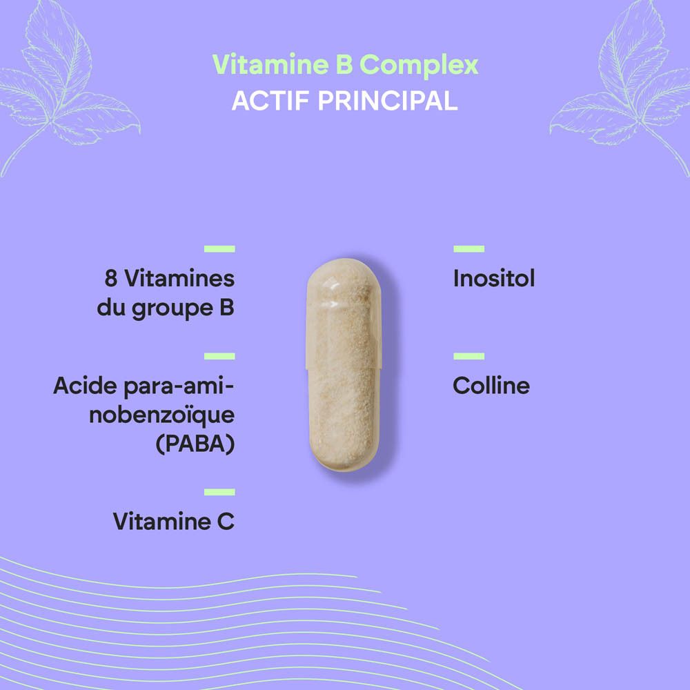 Nutralie Vitamine B Complex bouteille, 90 gélules.
