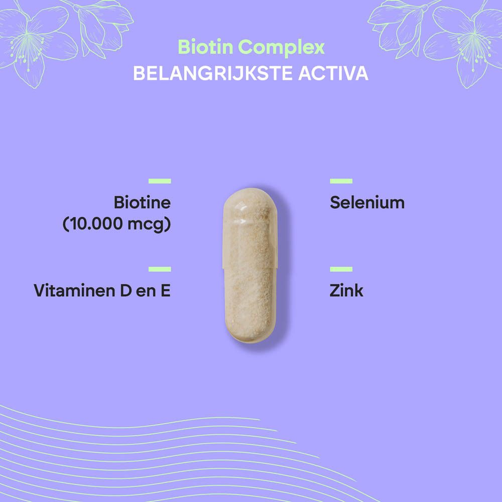 Nutralie Biotine Complex fles met 120 capsules, Vitamine D, E, Selenium, Zink. 100% vegetarisch.