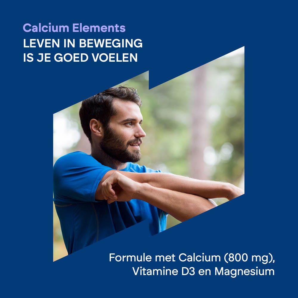 Fles Nutralie Calcium 800 mg, met focus op de samenstelling: Calcium, Vitamine D3, Magnesium.