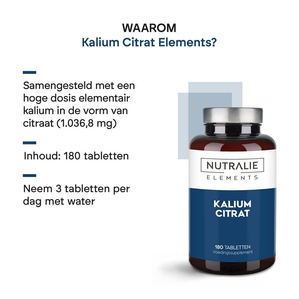 Informatie over Nutralie Kaliumcitraat, 180 tabletten.