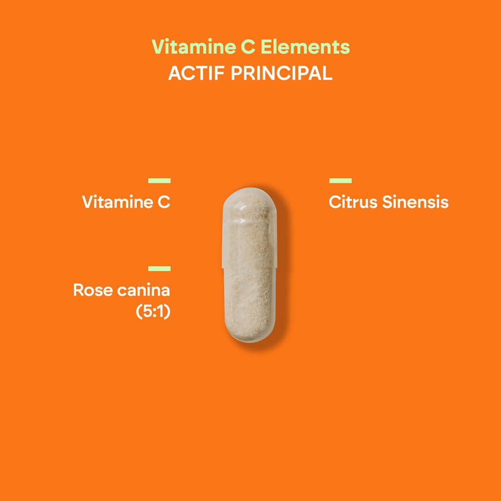 Bouteille Nutralie Vitamine C 1000 mg de 180 gélules, extrait de cynorhodon et bioflavonoïdes d'agrumes.