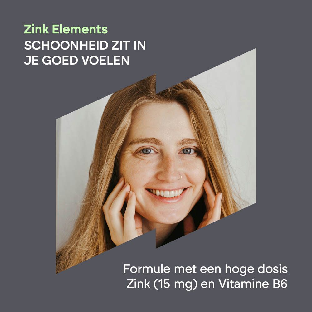 Achterkant van een Nutralie Zink Vit. B6 pot met voedingswaarde-informatie.