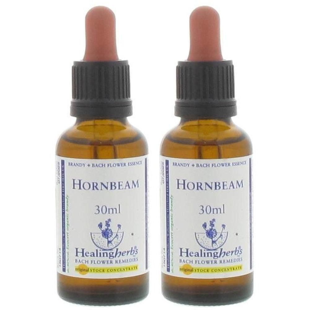 Deux flacons Healing Herbs Hornbeam 30ml avec bouchon compte-gouttes.