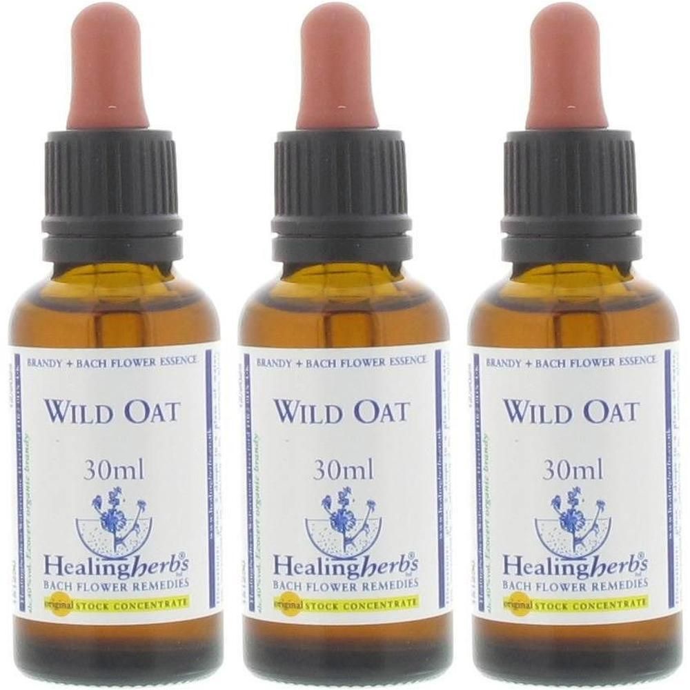 Trois flacons d'essence de fleurs sauvages d'avoine, 30ml.