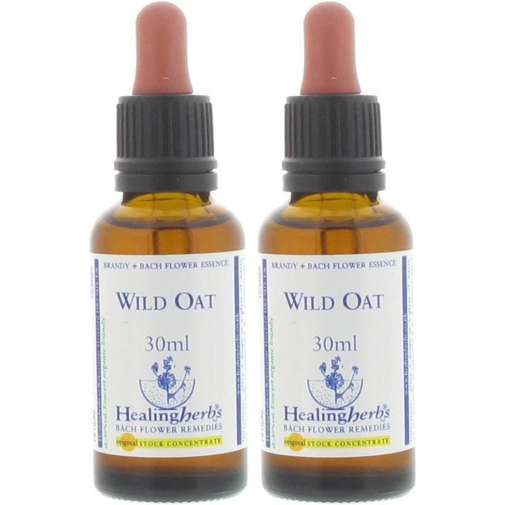 Twee flesjes Wild Oat essence, 30ml, met druppelaar. Merk: Healingherbs.