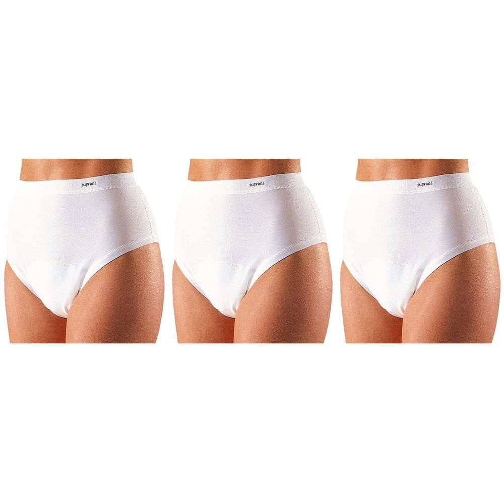 Trois culottes blanches pour femmes, taille haute.