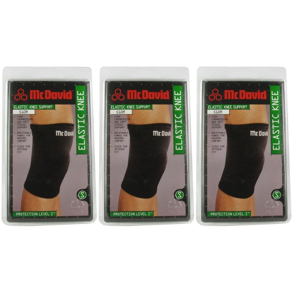 McDavid elastische kniebrace, zwart, maat S, in blister.