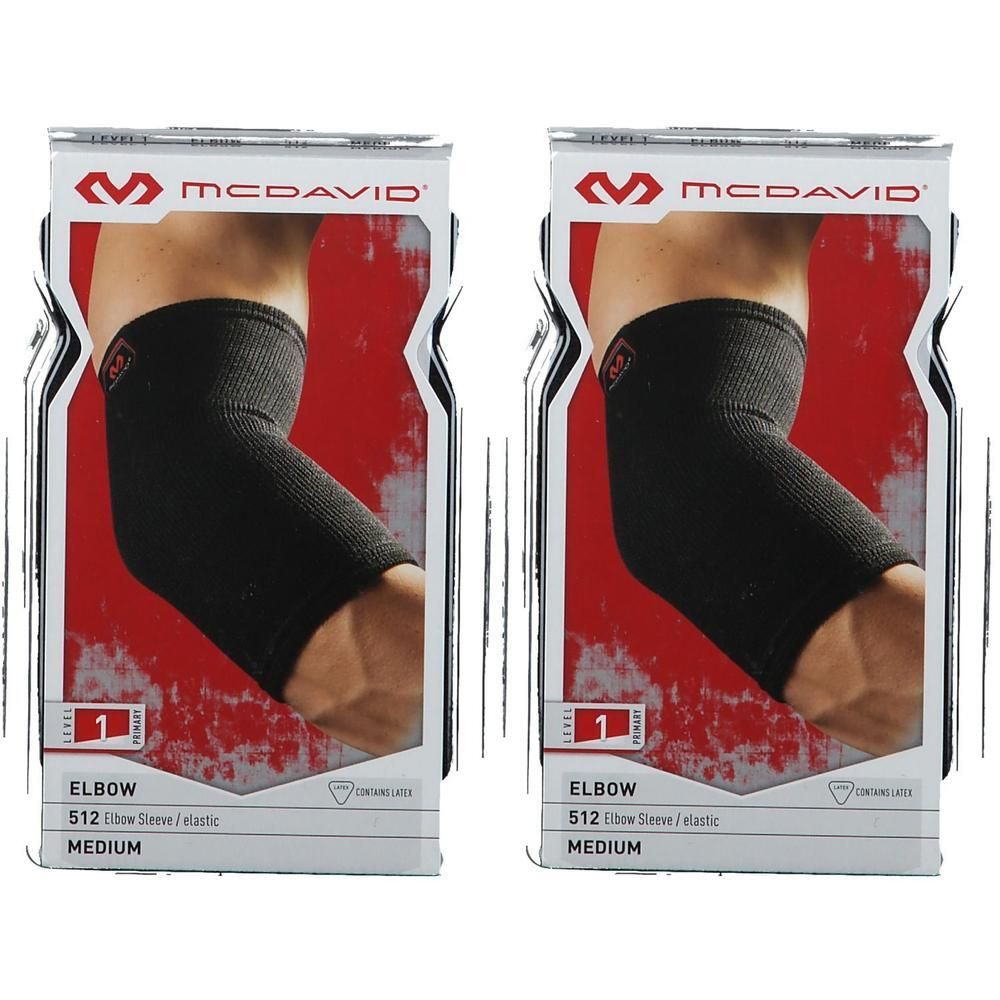 Deux coudières McDavid 512 élastiques noires, taille M.