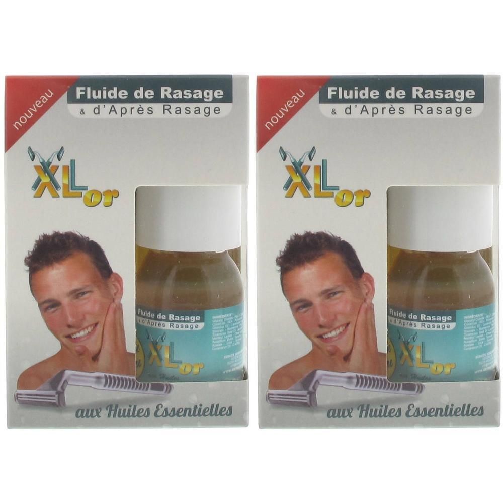 Twee verpakkingen XLor Scheervloeistof & Aftershave met etherische oliën.