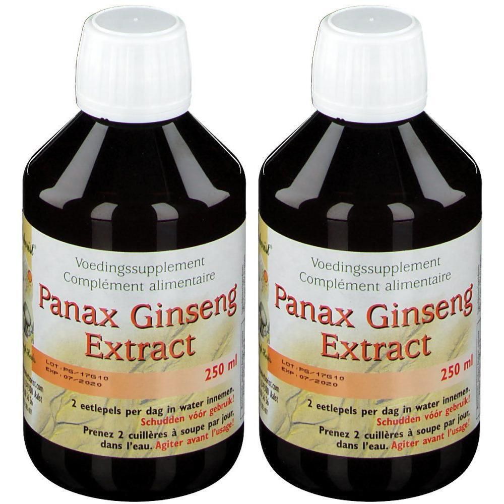 Deux flacons d'extrait de Panax Ginseng, 250 ml chacun.