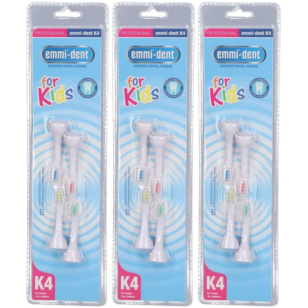 Emmi-Dent K4 brosses à dents pour enfants, lot de 3.