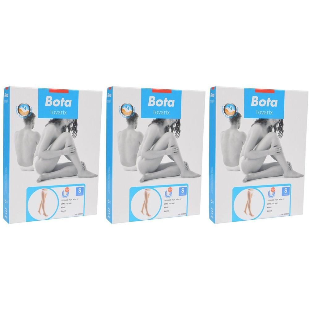 Drie verpakkingen Bota Tovarix compressiekousen, beige, maat S.