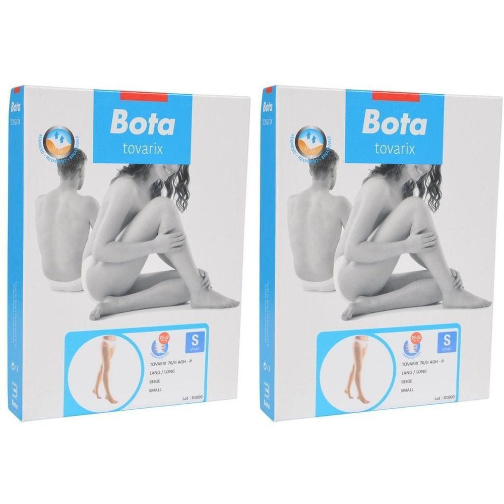 Twee pakken Bota Tovarix compressiekousen, beige, maat S.