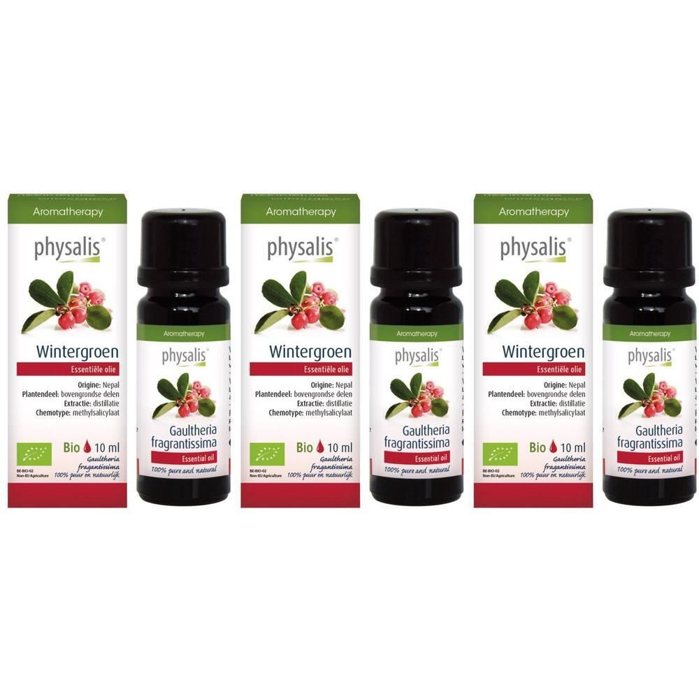 Flesjes Physalis Wintergreen etherische olie, 10 ml.
