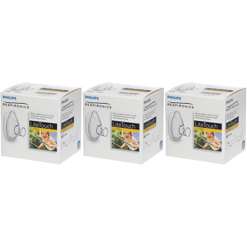 Trois masques Philips Respironics LiteTouch Taille M en emballages individuels.