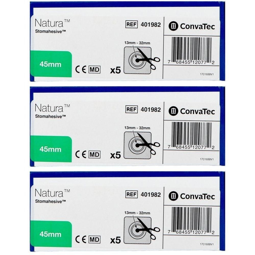 Plaque de stomie Natura Stomahesive 45mm, 5 pièces. Certifié CE, MD.