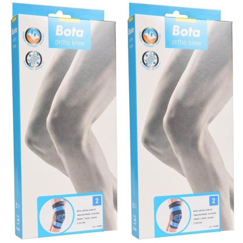Twee verpakkingen Bota Ortho kniebrace Zwart Maat 2.
