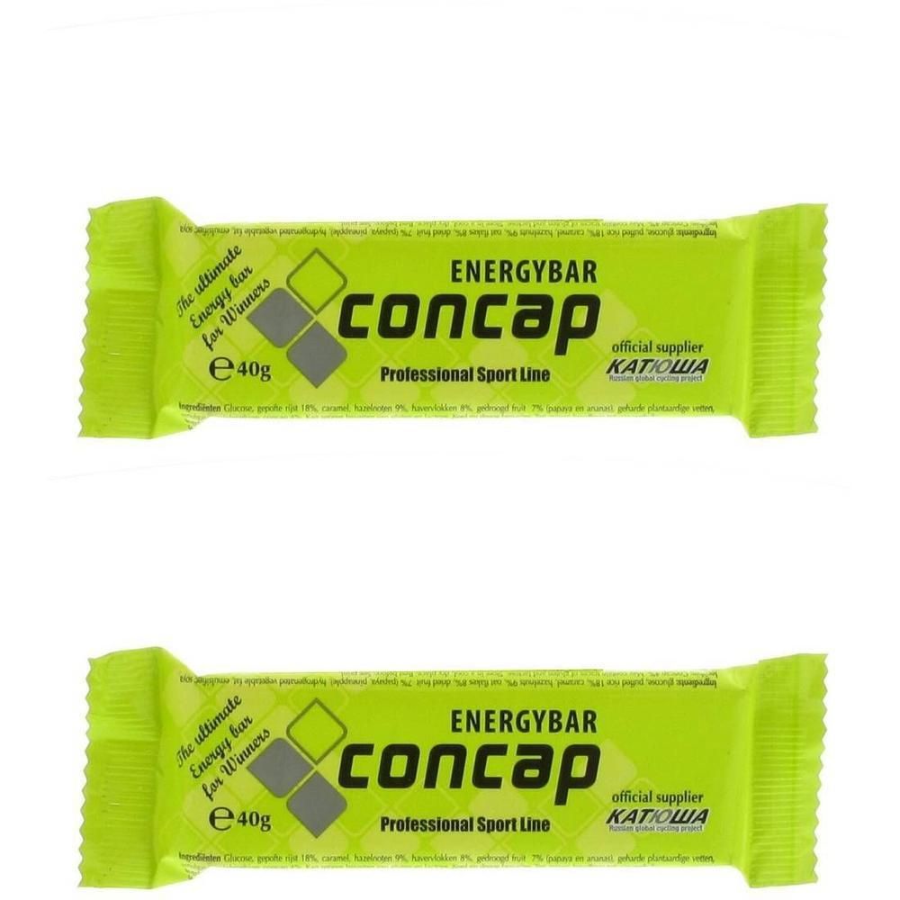 Twee Concap Energy Bars, 40g, felgroen.