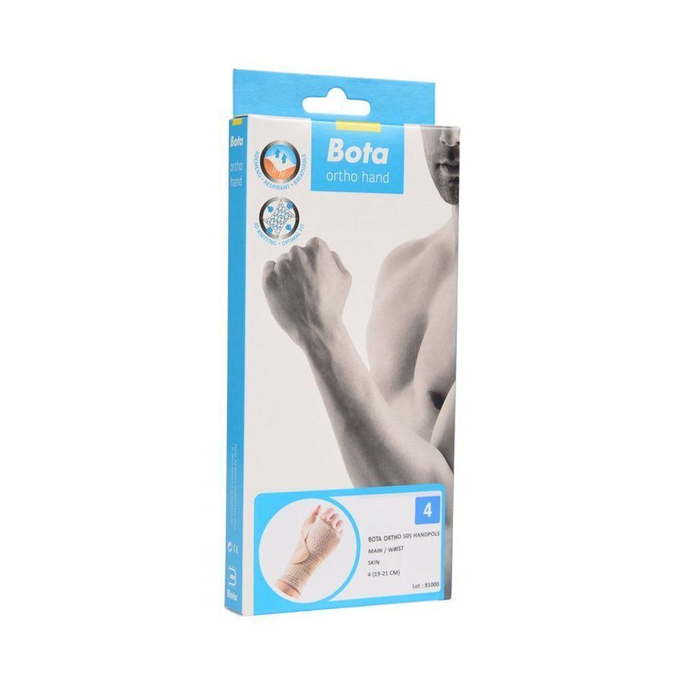 Verpakking voor een Bota Ortho Handpolsband 505 Skin Maat 4, met productafbeelding.