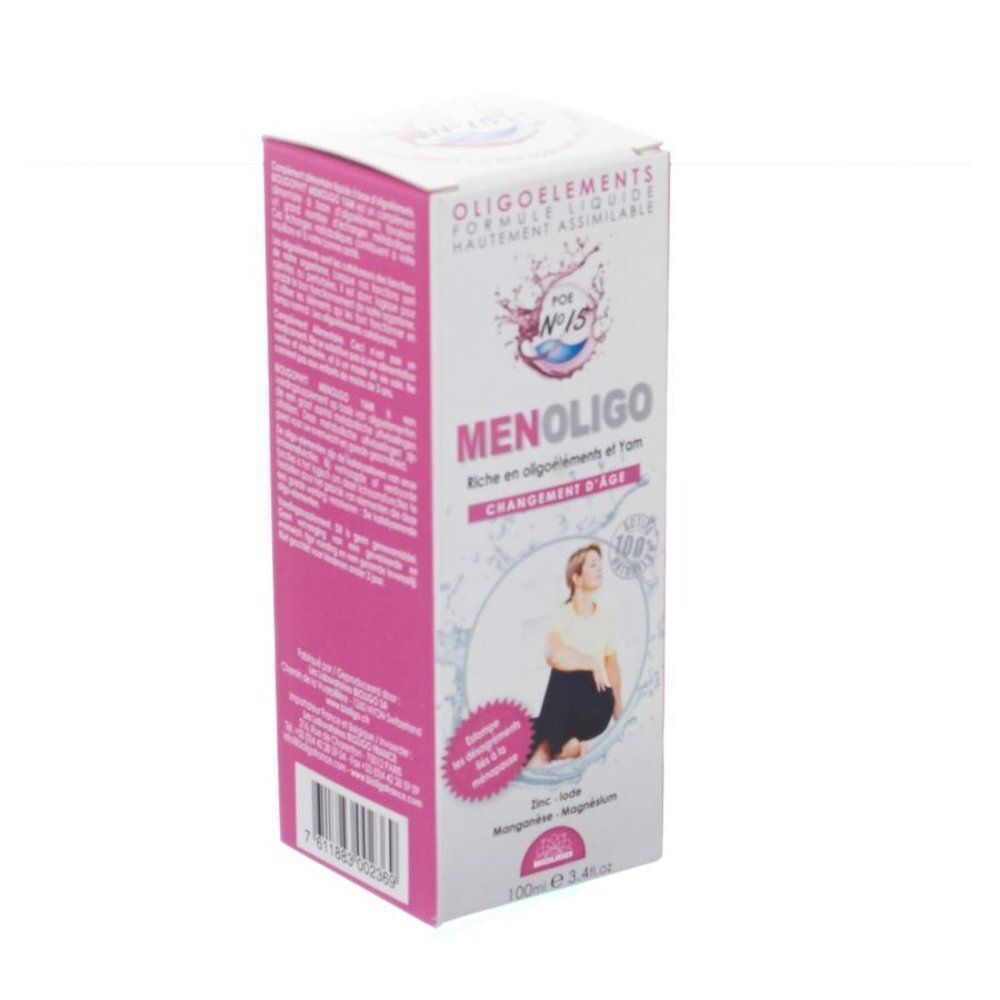 Boîte de Bioligophyt Yam, complément alimentaire liquide, avec l'image d'une femme.