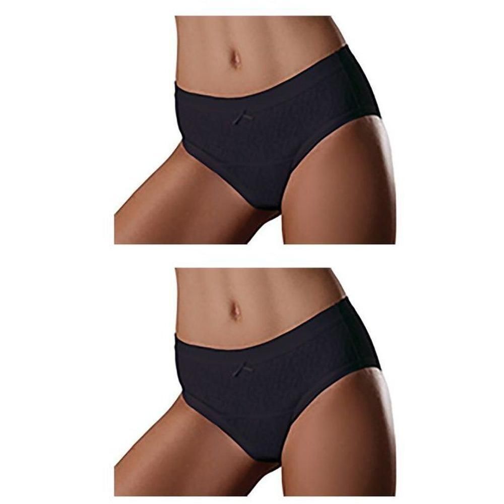 Culotte noire pour femme, taille haute, avec un petit détail nœud.