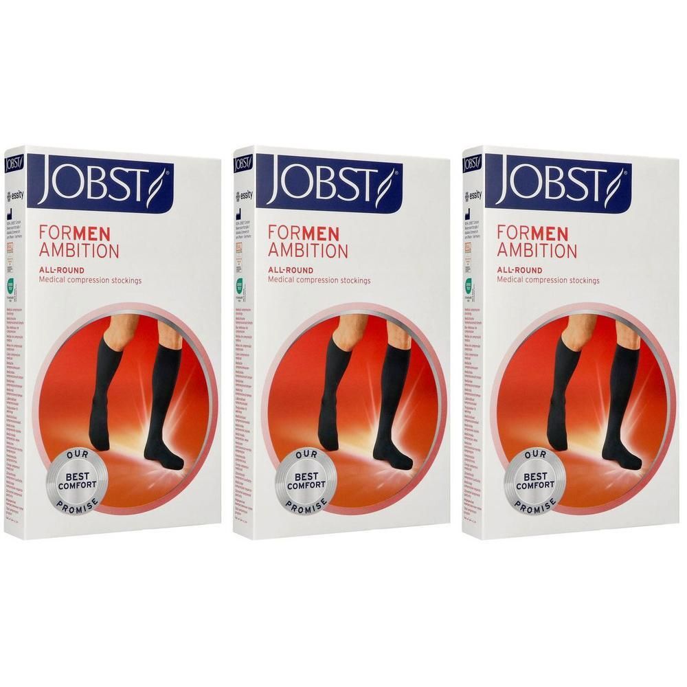 JOBST For Men Ambition compressiekousen, klasse 2, marineblauw. Set van 3.
