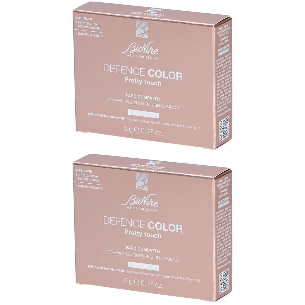 Deux emballages de BioNike Defence Color Pretty Touch Blush 303 Rosewood.