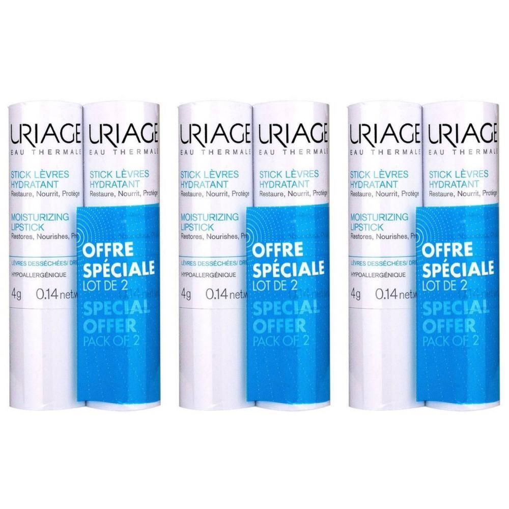 Uriage Hydraterende Lippenbalsem, speciale aanbieding 2 stuks. 4g netto.