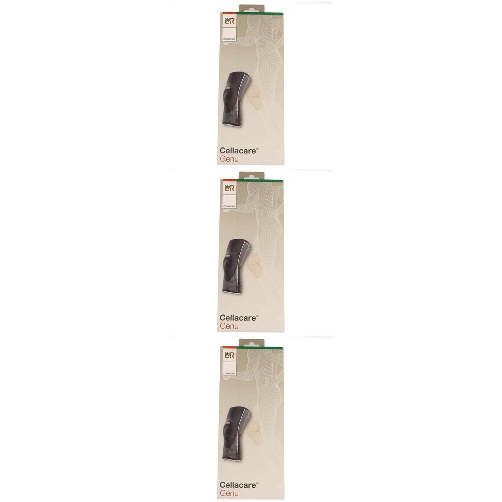 Verpakking met kniebandage, zwart, met zijdelingse pelotte.