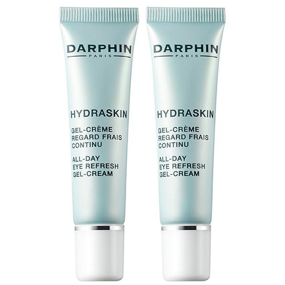 Deux tubes de Darphin Hydraskin Gel-Crème Regard Frais Continu.