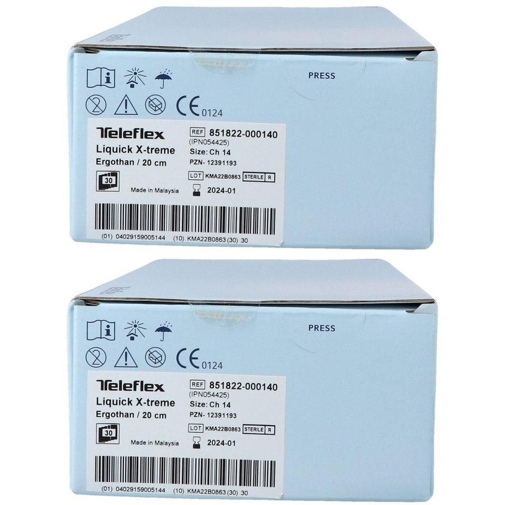 Teleflex Liquick X-treme Ergo-than, 20 cm, taille 14. Certifié CE, stérile.