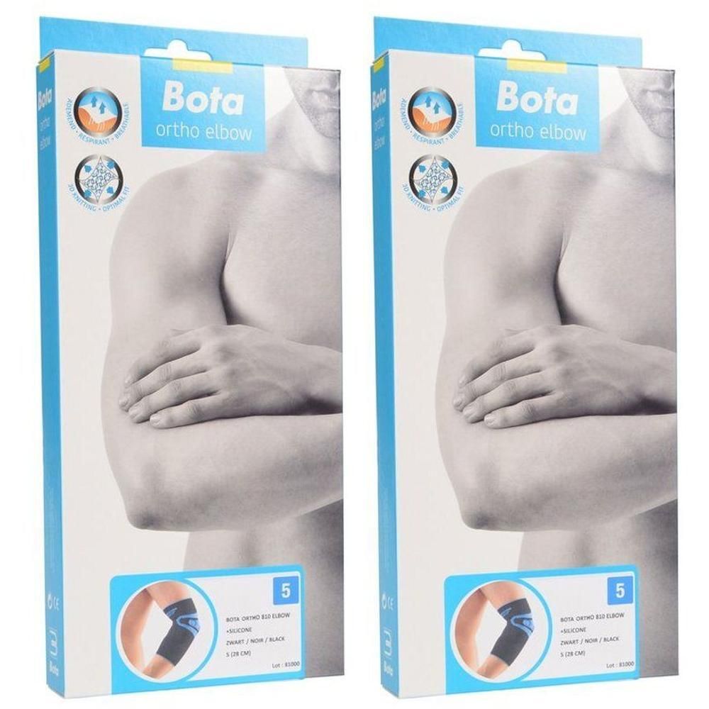 Bota Ortho Elbow 810 Noir, Taille 5. Emballage montrant un bras avec un bandage.