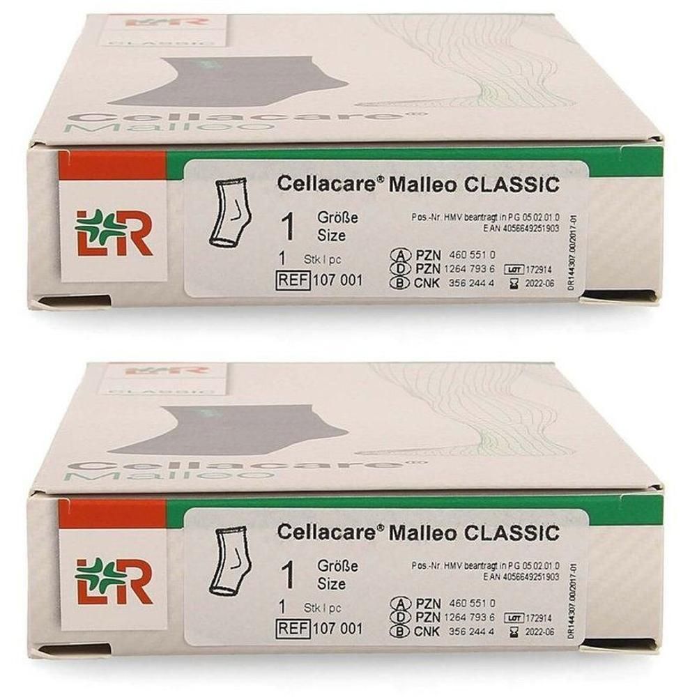 Deux paquets de chevillère Cellacare Malleo Classic, taille 1.